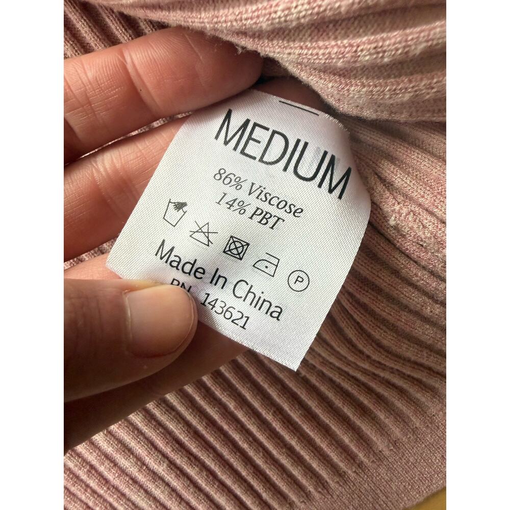 NWT Live The Process Ribbed Ribbed Knit Cardigan Dusty Pink M - Picture 4 of 4
